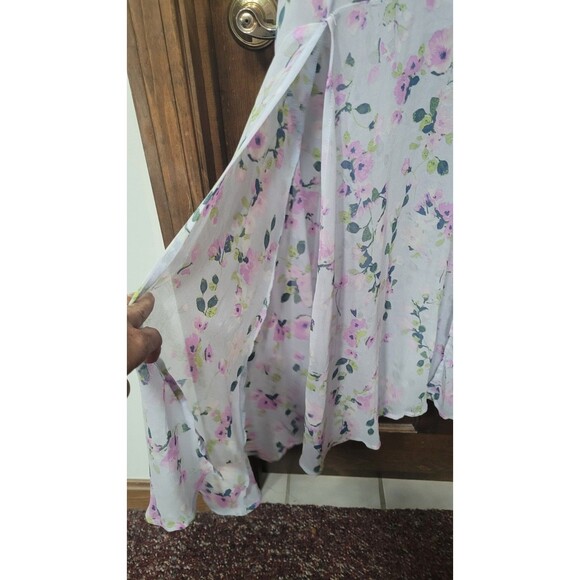 Altar'd State Sundress Women's MEDIUM Maxi Long Blue Floral Chiffon Slits Straps - Picture 4 of 9